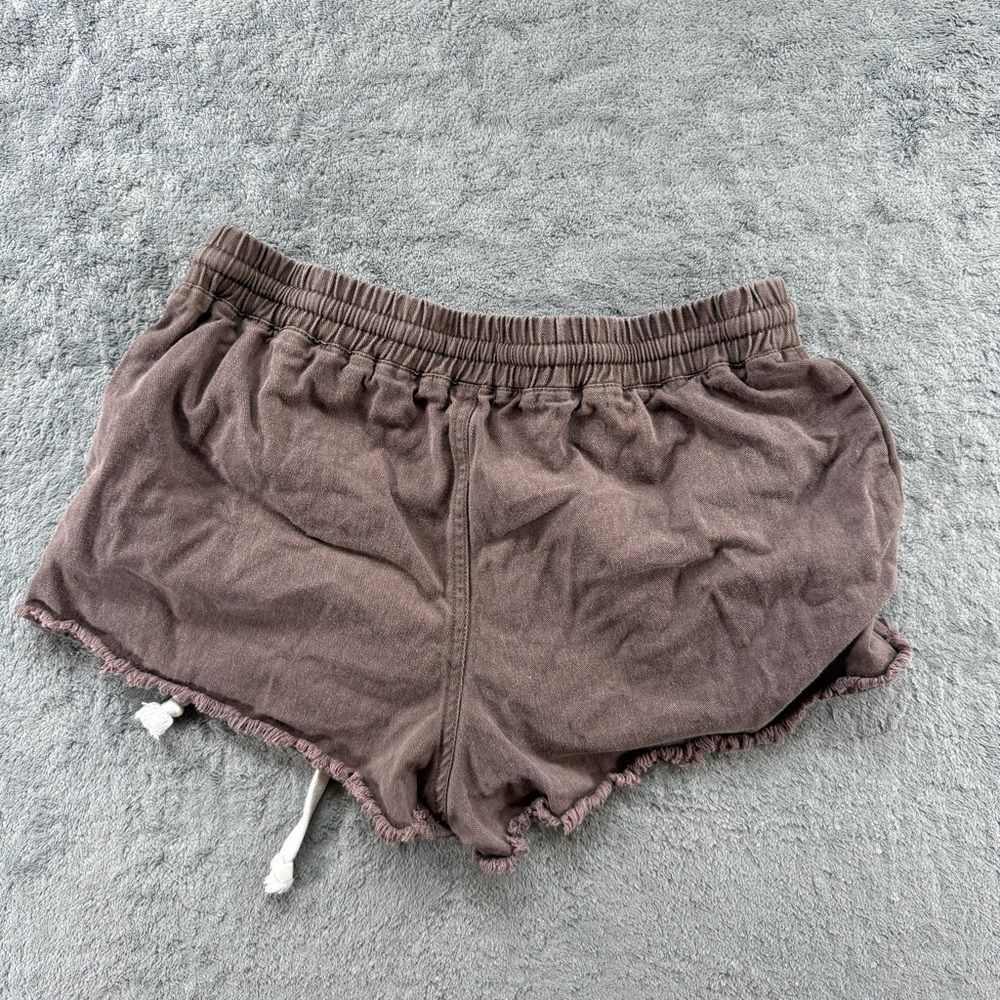 Volcom Raw Hem Drawstring Shorts Womens XS Brown Casual - Picture 2 of 4